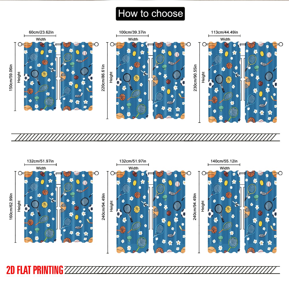 2pcs 2D flat printing Drapes S - đánh giá và giá Sports Equipment In French